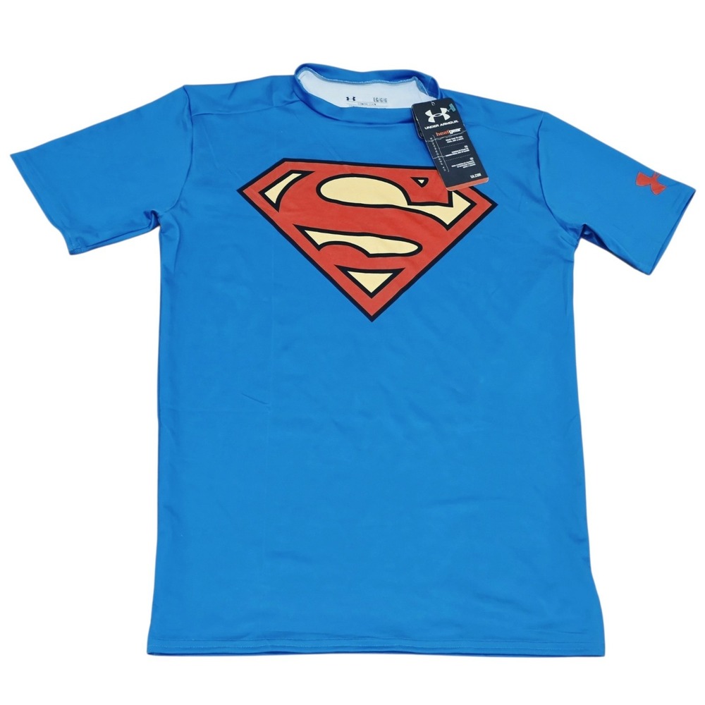 NWT Under Armour Superman HeatGear Compression Shirt Men's L Blue DC Comics 2013